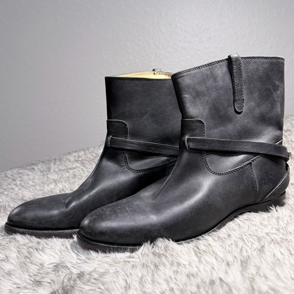 Frye Black Leather Ankle Boots - Picture 5 of 5